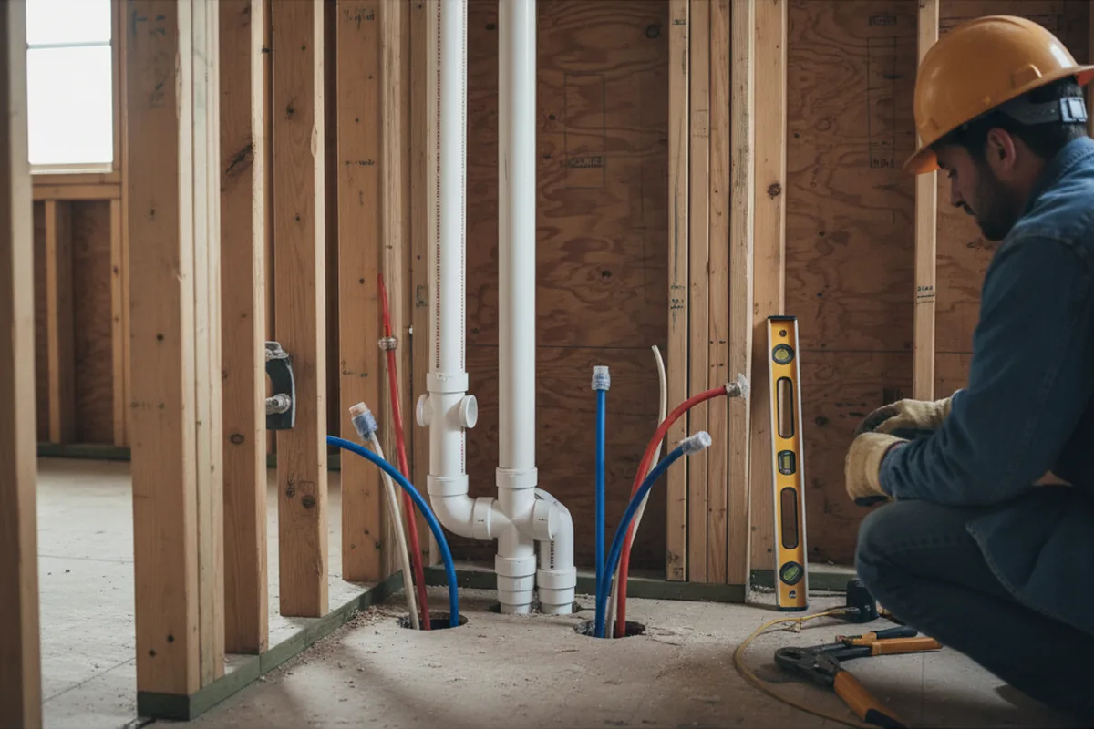 Drain and supply rough-in during Leak Detection in Ionia